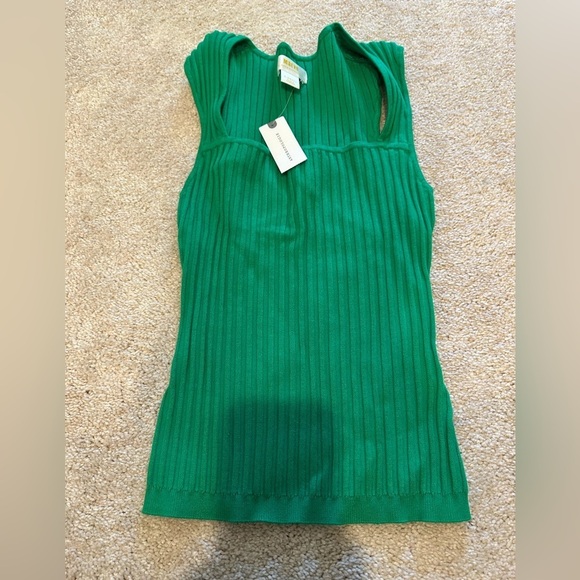 Maeve Tops - Maeve x Anthropologie Square Neck ribbed sweater tank in Kelly Green XS NWT
